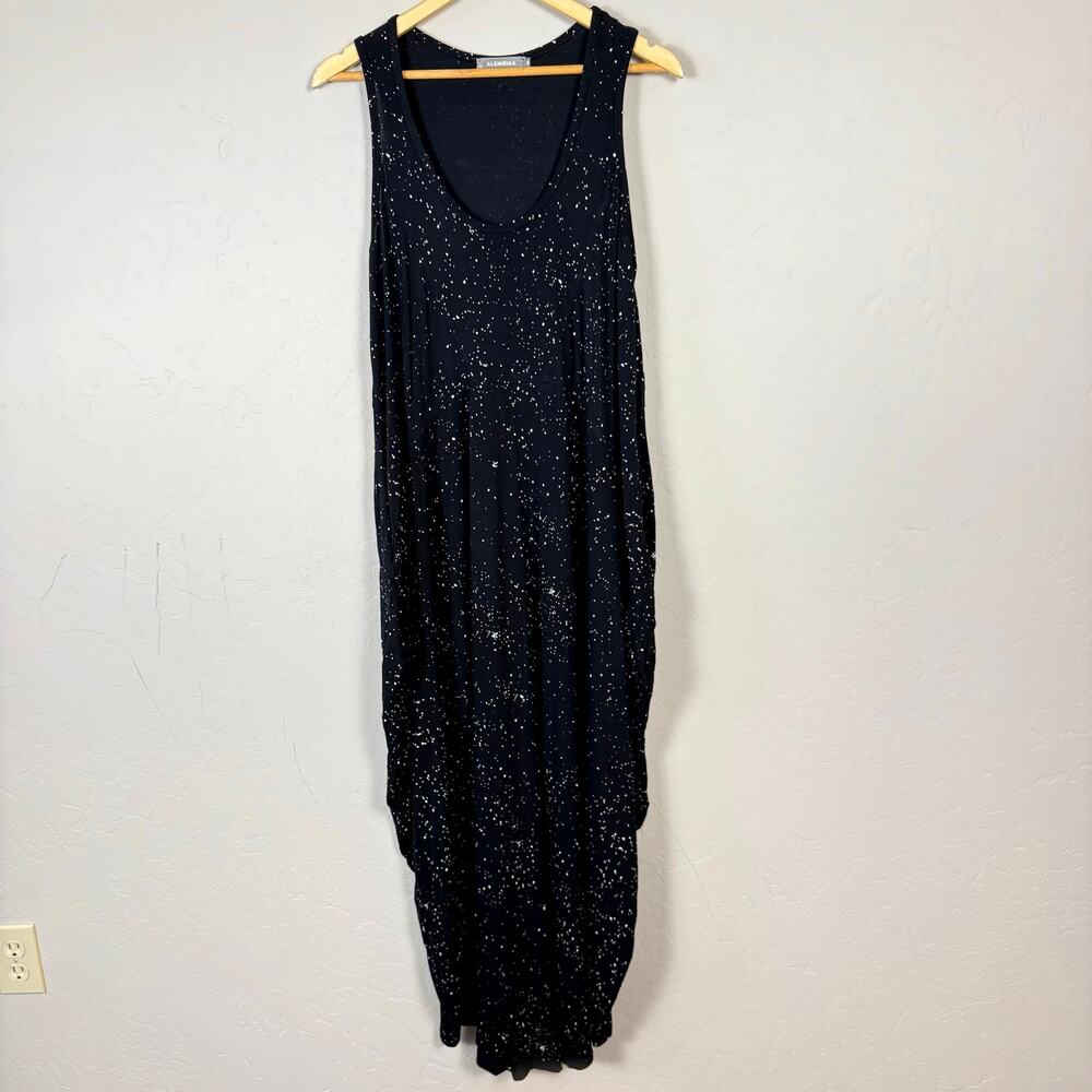 Alembika Knit Cacoon Dress Size 2 US 8/10 Spotted Jersey Asymmetrical Goth Artsy